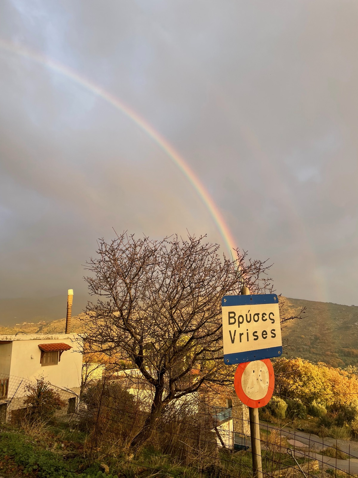 Rainbow over the houses
