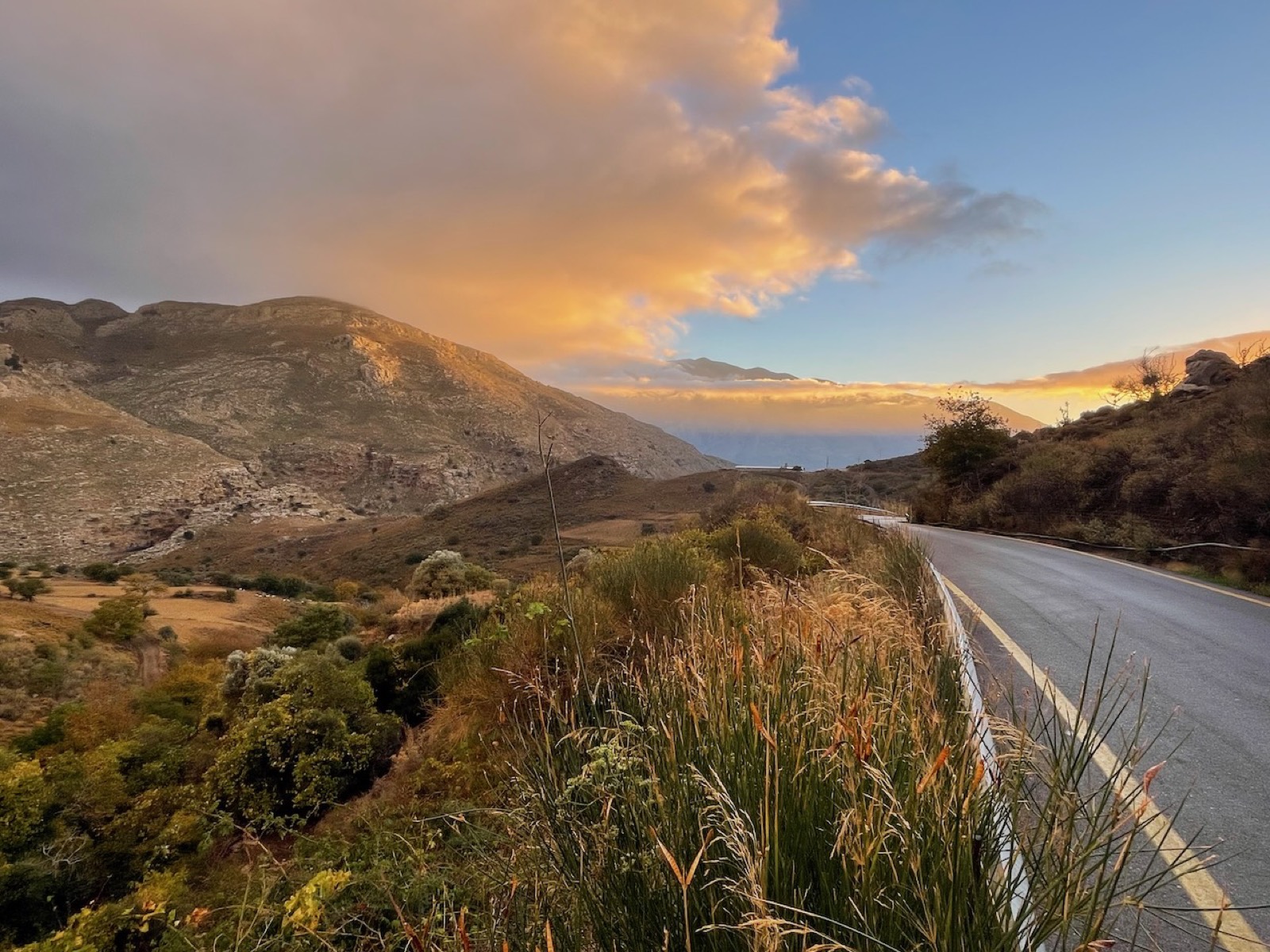 The road out, golden hour