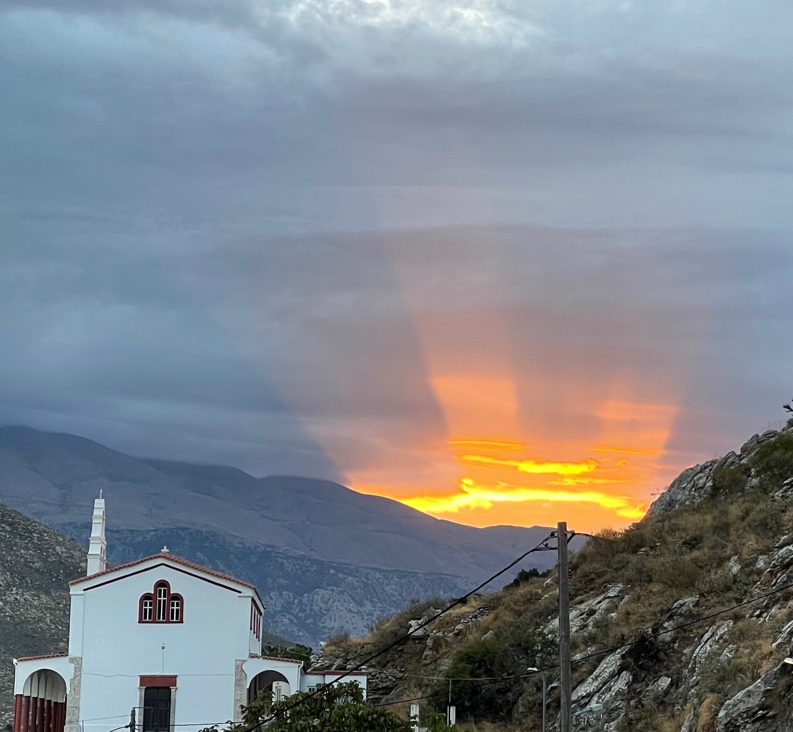 Sunset on fire